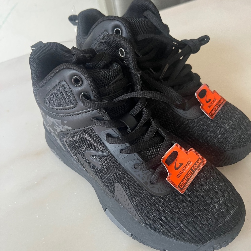Children black sneakers size 2